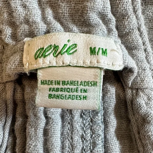 Aerie Cotton Overalls in Soft Gray. M. - Picture 2 of 7